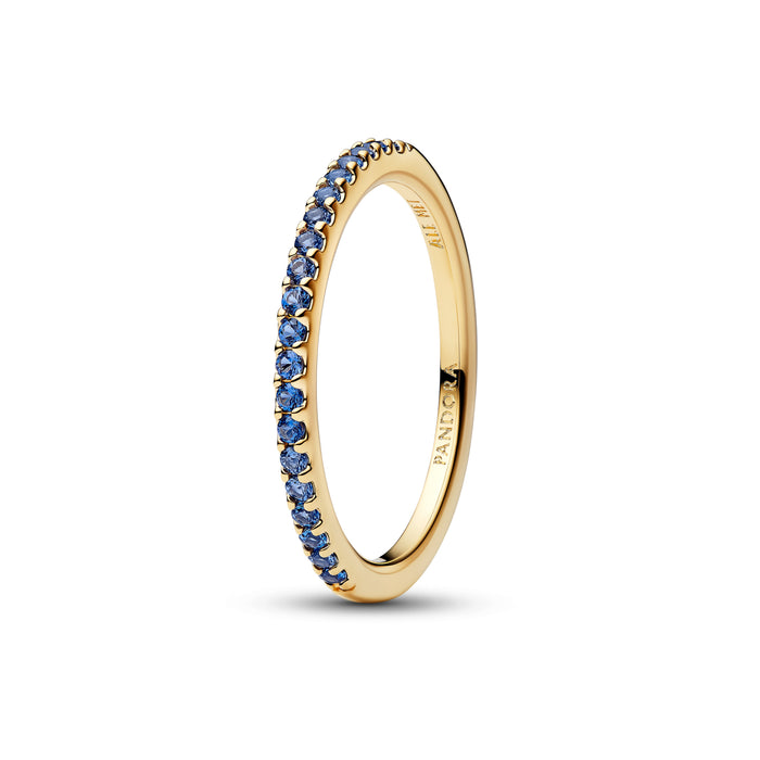 Pandora Sparkling Blue Half-Eternity Band Ring 14k Gold Plating