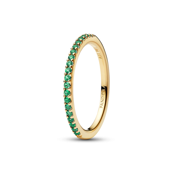 Pandora Sparkling Green Half-Eternity Band Ring 14k Gold Plating