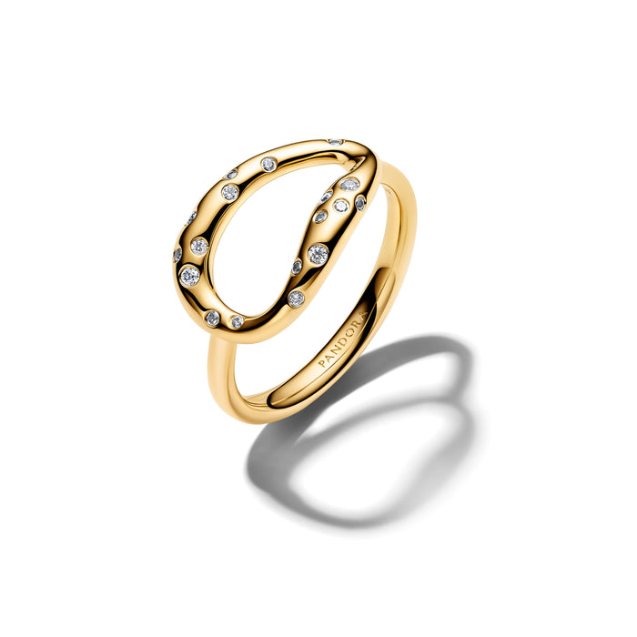 Pandora Organically Shaped Stone-Set Statement Ring 14k Gold Plating
