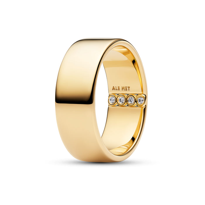 Pandora Engravable Wide Band Ring 14k Gold Plating