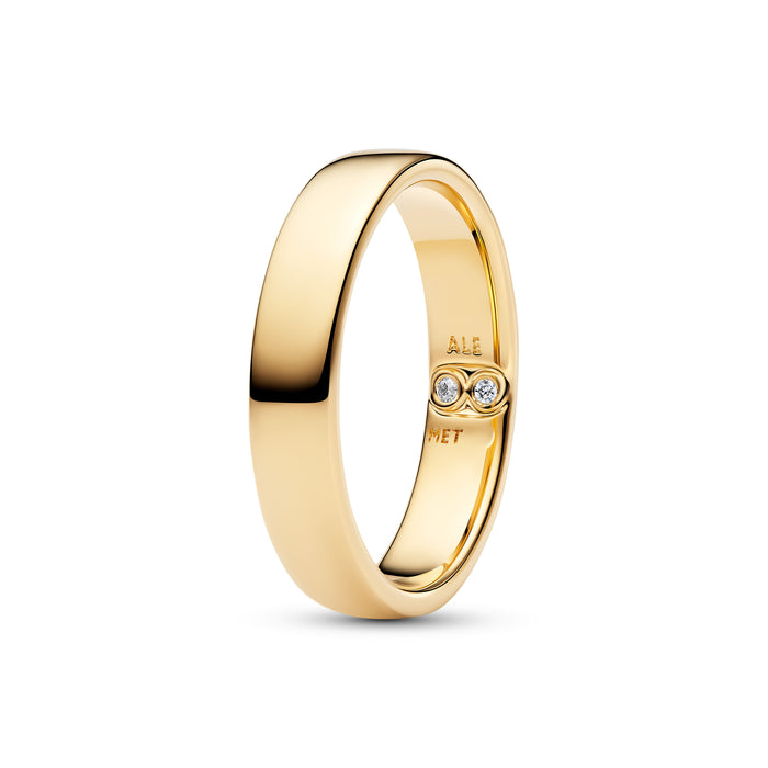 Pandora Engravable Classic Band Ring 14k Gold Plating
