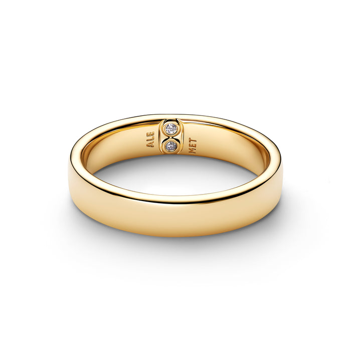 Pandora Engravable Classic Band Ring 14k Gold Plating
