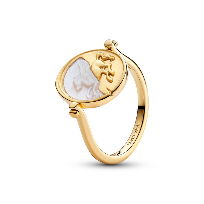 Pegasus Reversible Medallion Ring 14k Gold Plating