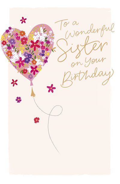UKG 'To A Wonderful Sister On Your Birthday' Birthday Card