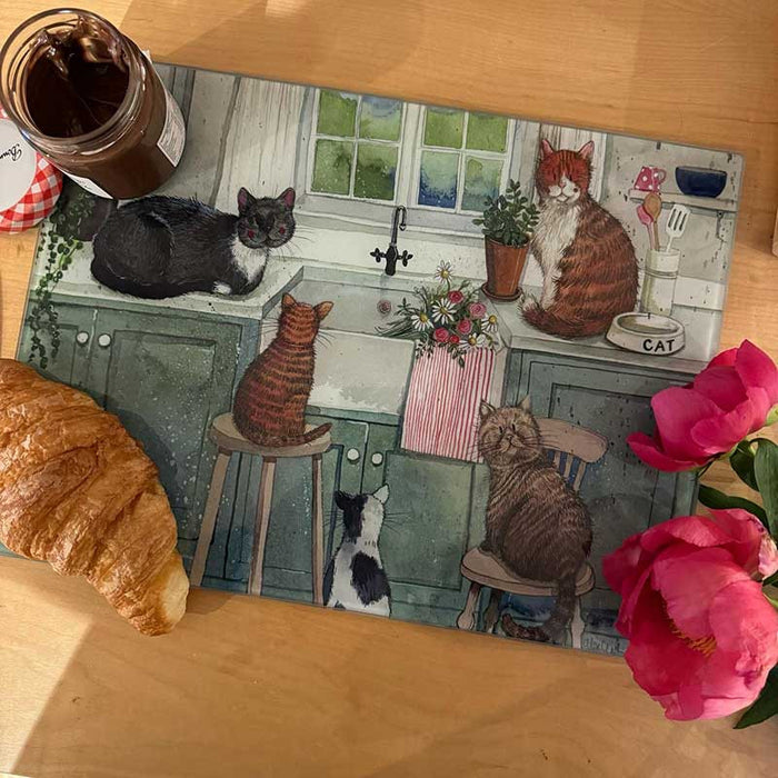 Alex Clark Cat in the Kitchen Glass Worktop Saver