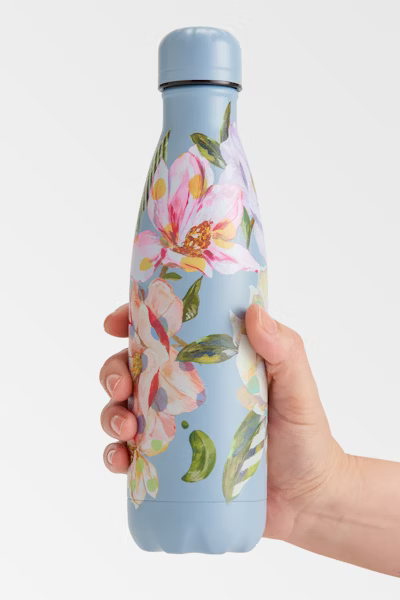 Chilly's Floral Magnolia Polka Water Bottle 500ml