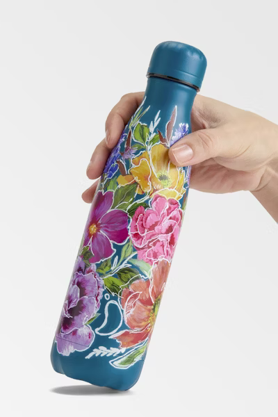 Chilly's Floral Petal Sketch Water Bottle 500ml