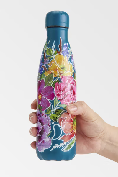 Chilly's Floral Petal Sketch Water Bottle 500ml