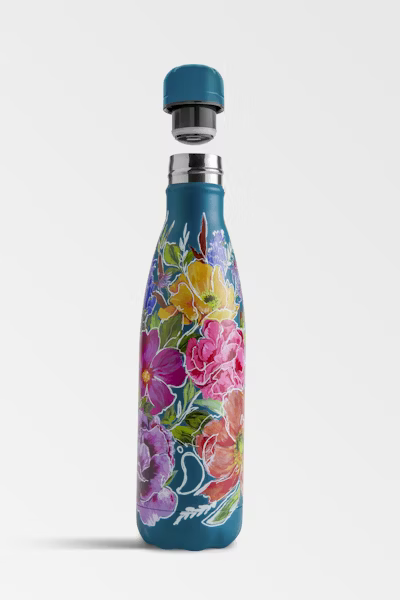 Chilly's Floral Petal Sketch Water Bottle 500ml