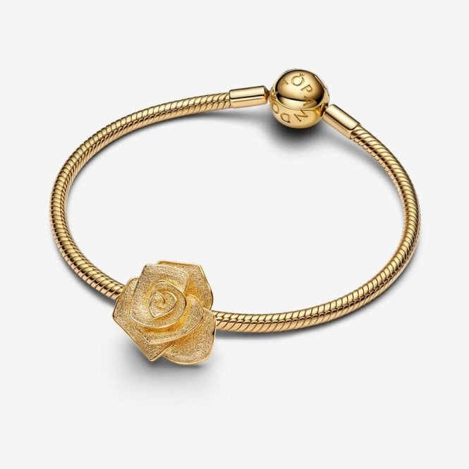 Pandora XL Rose 14k Gold Plated Charm