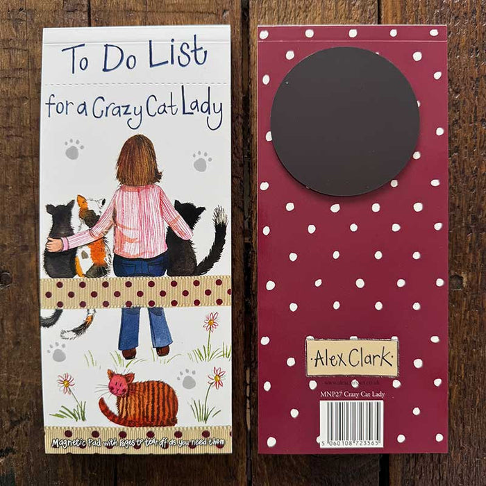 Alex Clark Crazy Cat Lady Magnetic To Do List