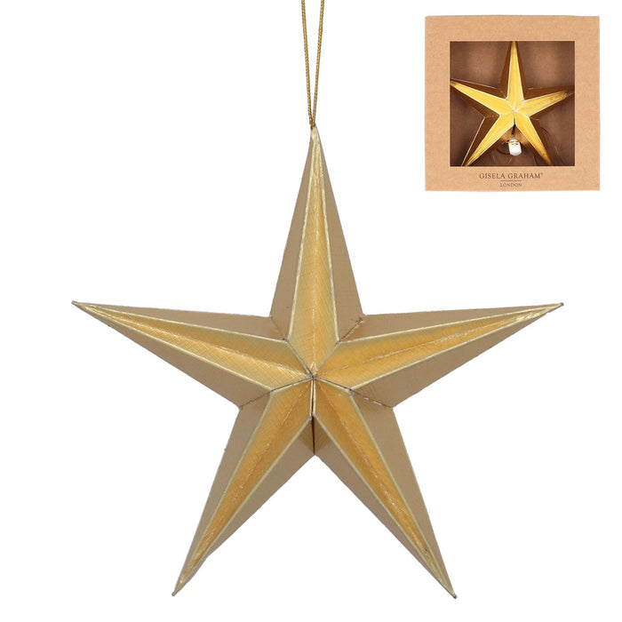 Gisela Graham Gold 5-Point Star Christmas Paper Decoration
