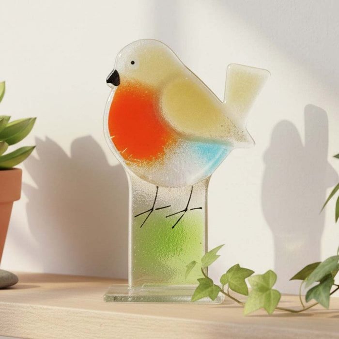 Nobile Glassware Fused Glass Robin