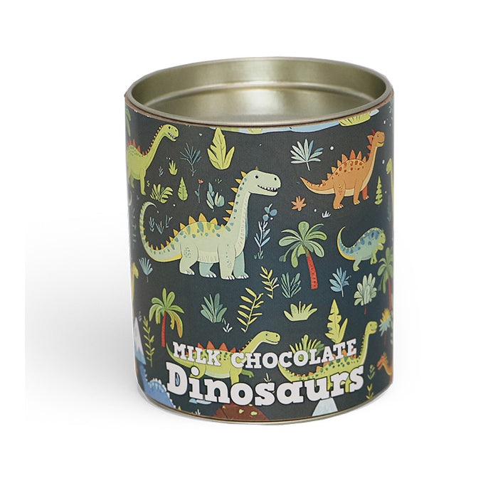 Welsh Chocolate Drum of Milk Chocolate Dinosaurs