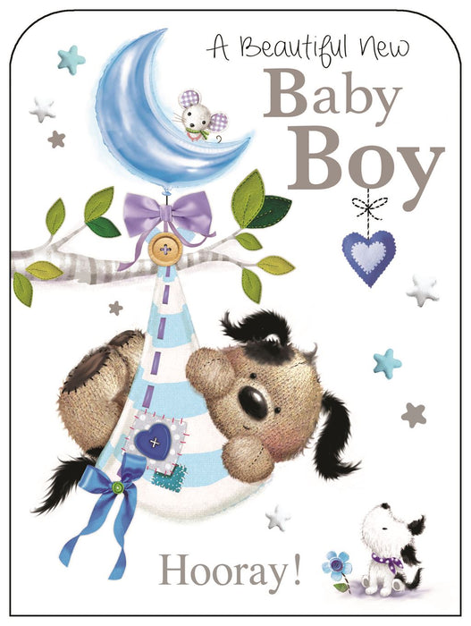 Jonny Javelin 'Beautiful New Baby Boy' New Baby Card