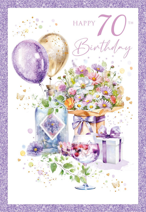 Cherry Orchard 'Happy 70th Birthday' Birthday Card