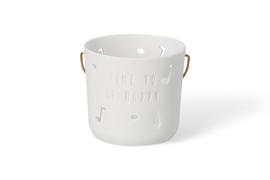 Räder Embossed Time To Be Happy Tealight Holder
