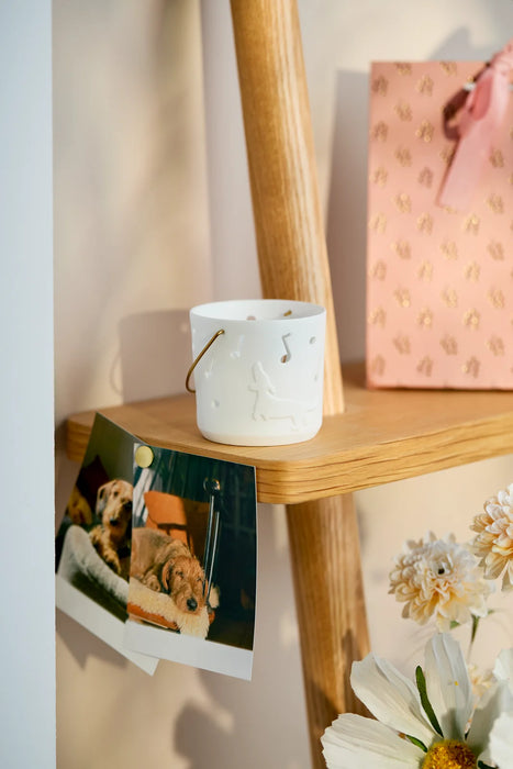 Räder Embossed Time To Be Happy Tealight Holder
