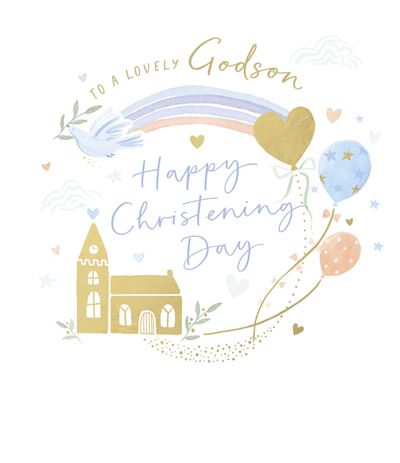 UKG 'Lovely Grandson' Christening Card