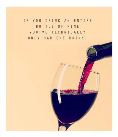 UKG 'If You Drink An Entire Bottle Of Wine Technically That's One Drink' Birthday Card