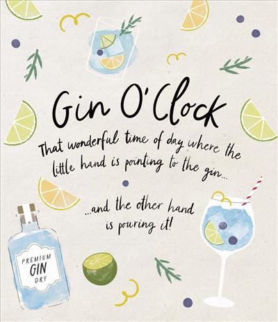 UKG 'Gin O' Clock' Birthday Card