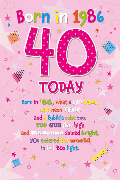 Cherry Orchard '40 Born In 1986' Birthday Card