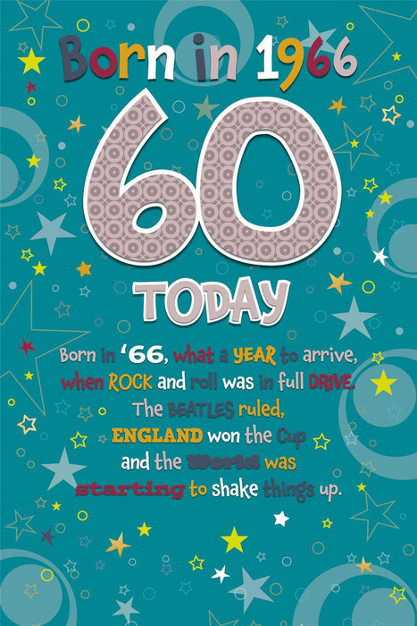 Cherry Orchard 'Born In 1966 60 Today' Birthday Card