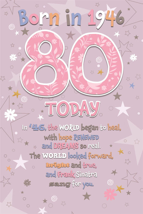 Cherry Orchard Born In 1946 80' Birthday Card