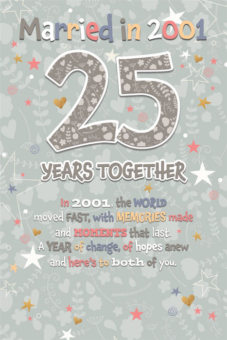 Cherry Orchard 'Married in 2001 25 Years Together' Anniversary Card