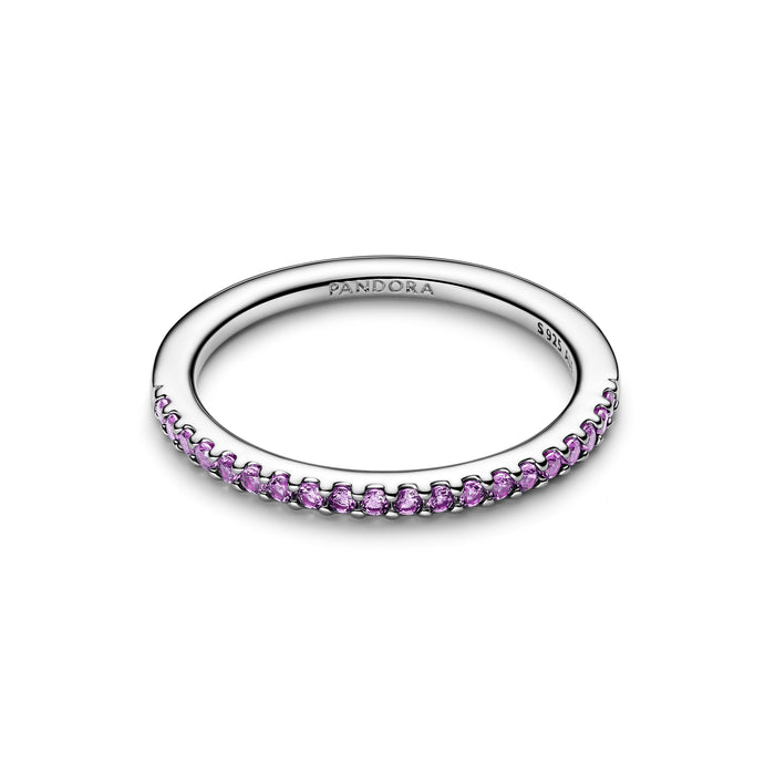 Pandora Sparkling Purple Half-Eternity Band Ring Sterling Silver