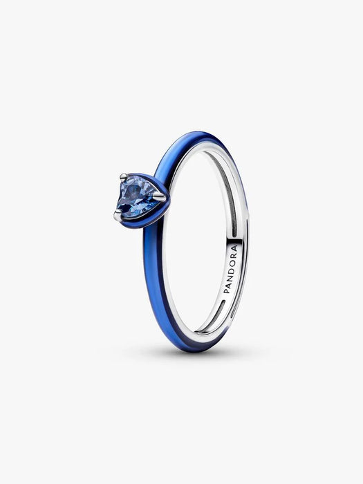 Pandora Blue Chakra Heart Ring Sterling Silver