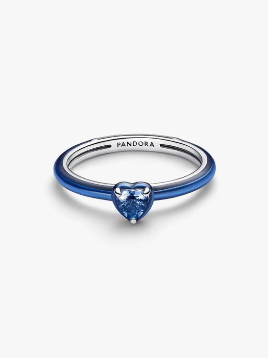 Pandora Blue Chakra Heart Ring Sterling Silver