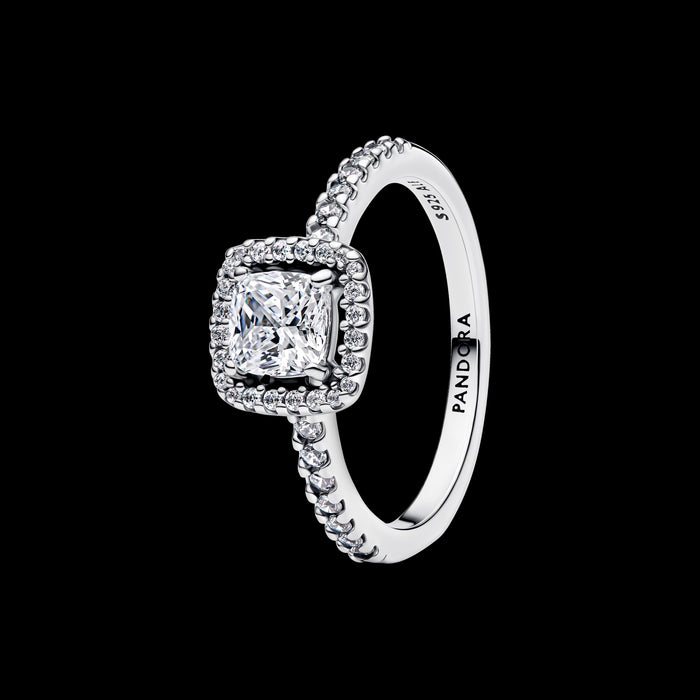 Pandora Sparkling Square Halo Ring Sterling Silver