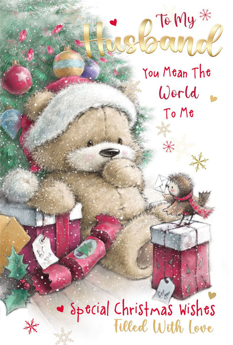 Cherry Orchard 'To My Husband You Mean The World To Me' Christmas Card