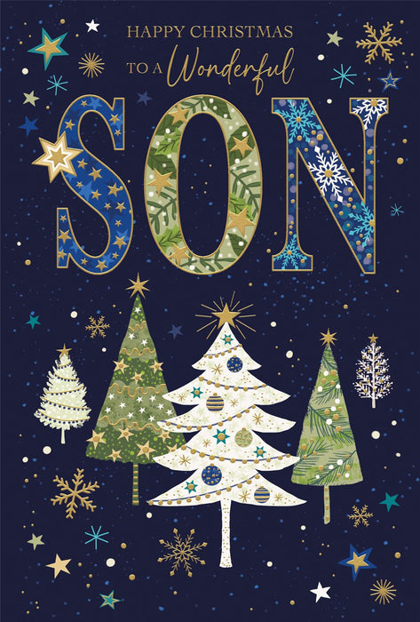 Cherry Orchard 'To A Wonderful Son' Christmas Card