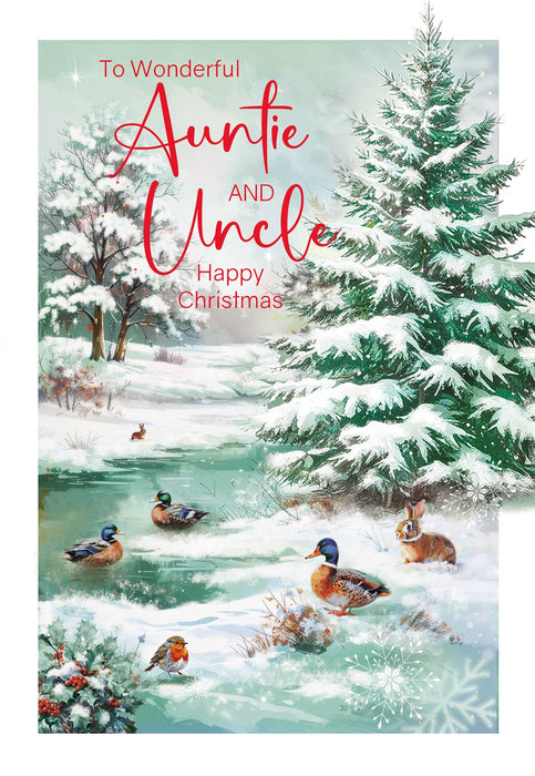 Cherry Orchard 'To A Wonderful Auntie & Uncle' Christmas Card