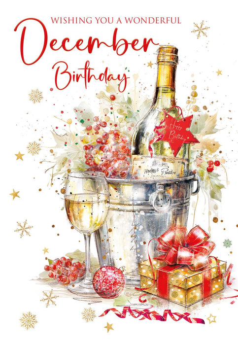 Cherry Orchard 'Wishing You A Wonderful December Birthday' Christmas Card