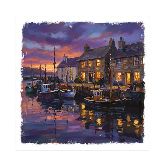 Cherry Orchard 'Harbour At Dusk' Open Card