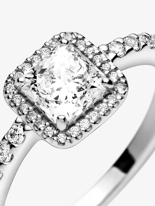 Pandora Square Sparkle Halo Ring Sterling silver