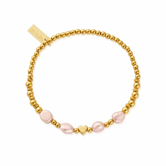 Chlobo With Love Pink Pearl Gold Bracelet