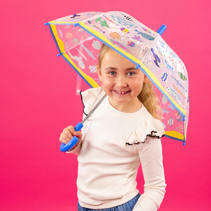 Floss & Rock Colour Changing Umbrella - Ocean (Clear)