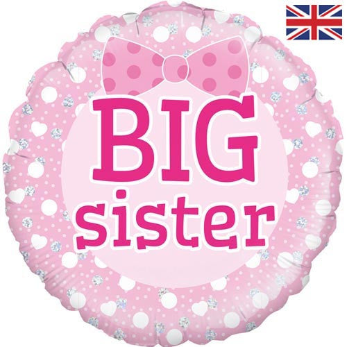 Balloon Big Sister Pink Holographic Foil Balloon 18"