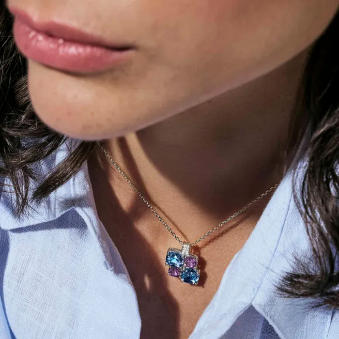 Nomination Colour Wave Aurora Edition With Blue Crystal Necklace