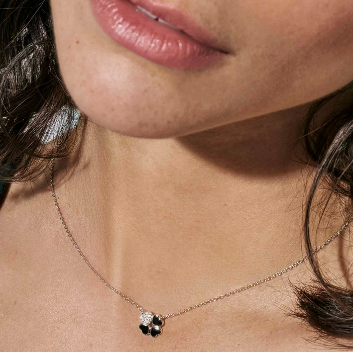 Nomination Petit Sparkle Four Leaf Clover With Crystal Necklace