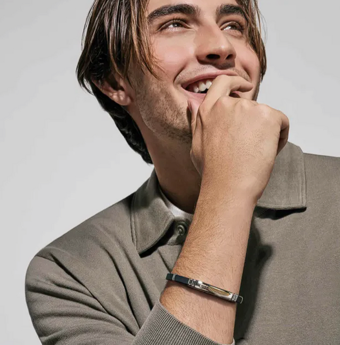 Nomination City Energy Stainless Steel And Black Crystal Bracelet