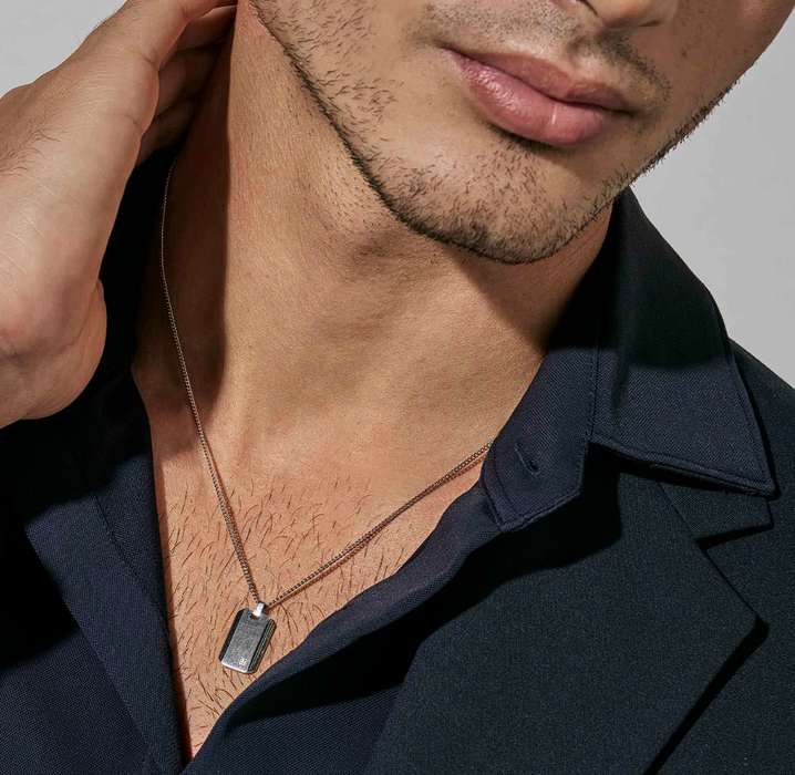 Nomination Strong White Diamond Geometric Rectangle Necklace