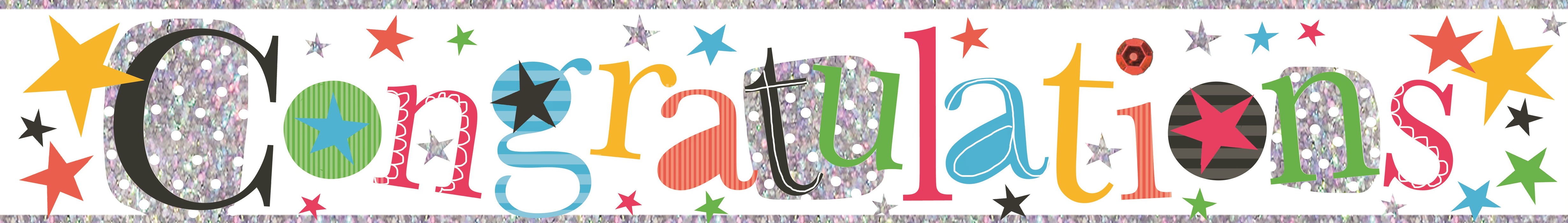 Jackson's Party Essentials 2.5m Congratulations Holographic Banner
