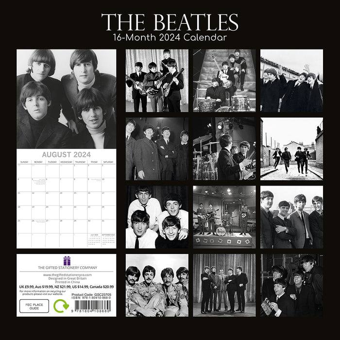 The Gifted Stationary Company 2024 Square Wall Calendar - The Beatles