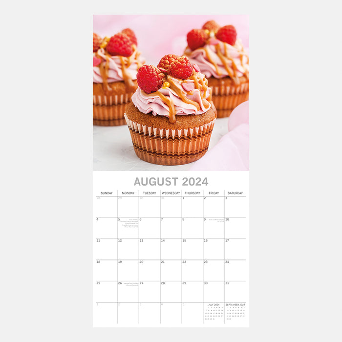 The Gifted Stationary Company 2024 Square Wall Calendar - Cupcakes