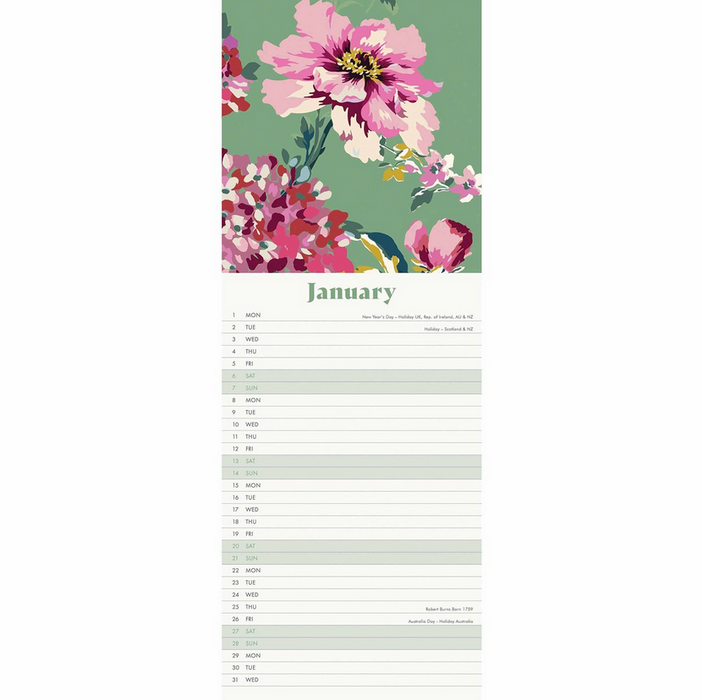 Portico Designs Joules Floral Slim Calendar 2024